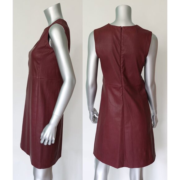 PRADA DRESS GARNET LEATHER SLEEVELESS sz IT 40 US 4 - Picture 10 of 11